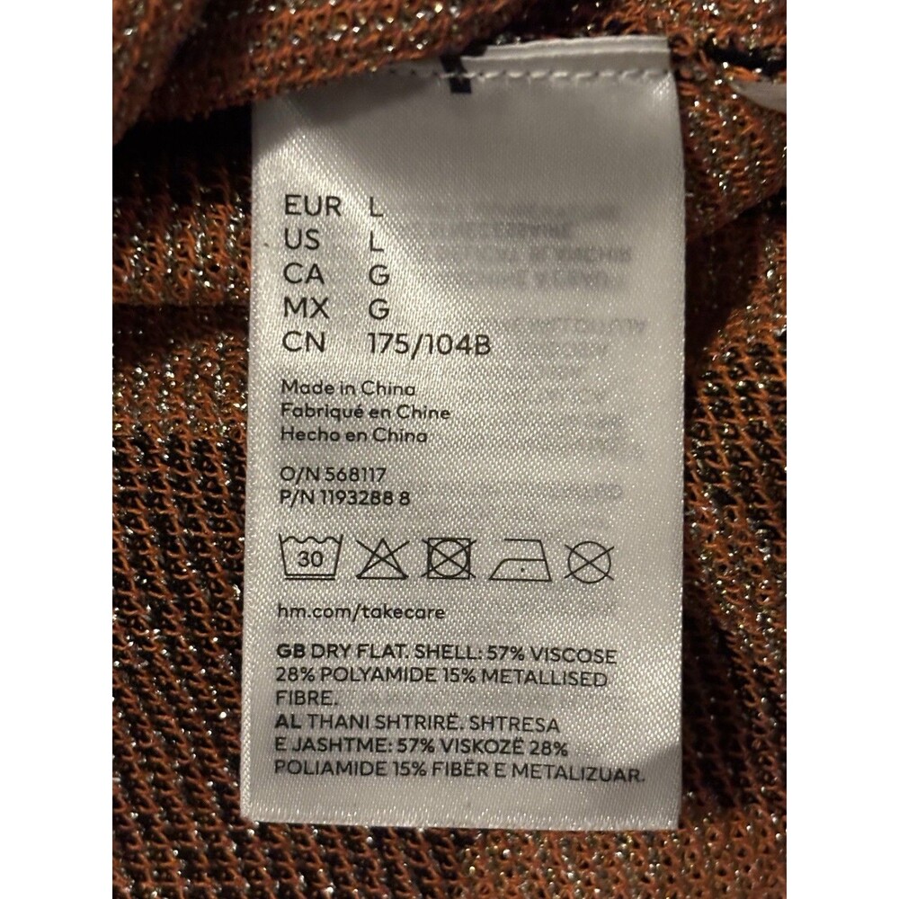 Rabanne X H&M Retro Glittery Jacquard Knit Mini Dress Size Large NWT - Picture 7 of 10